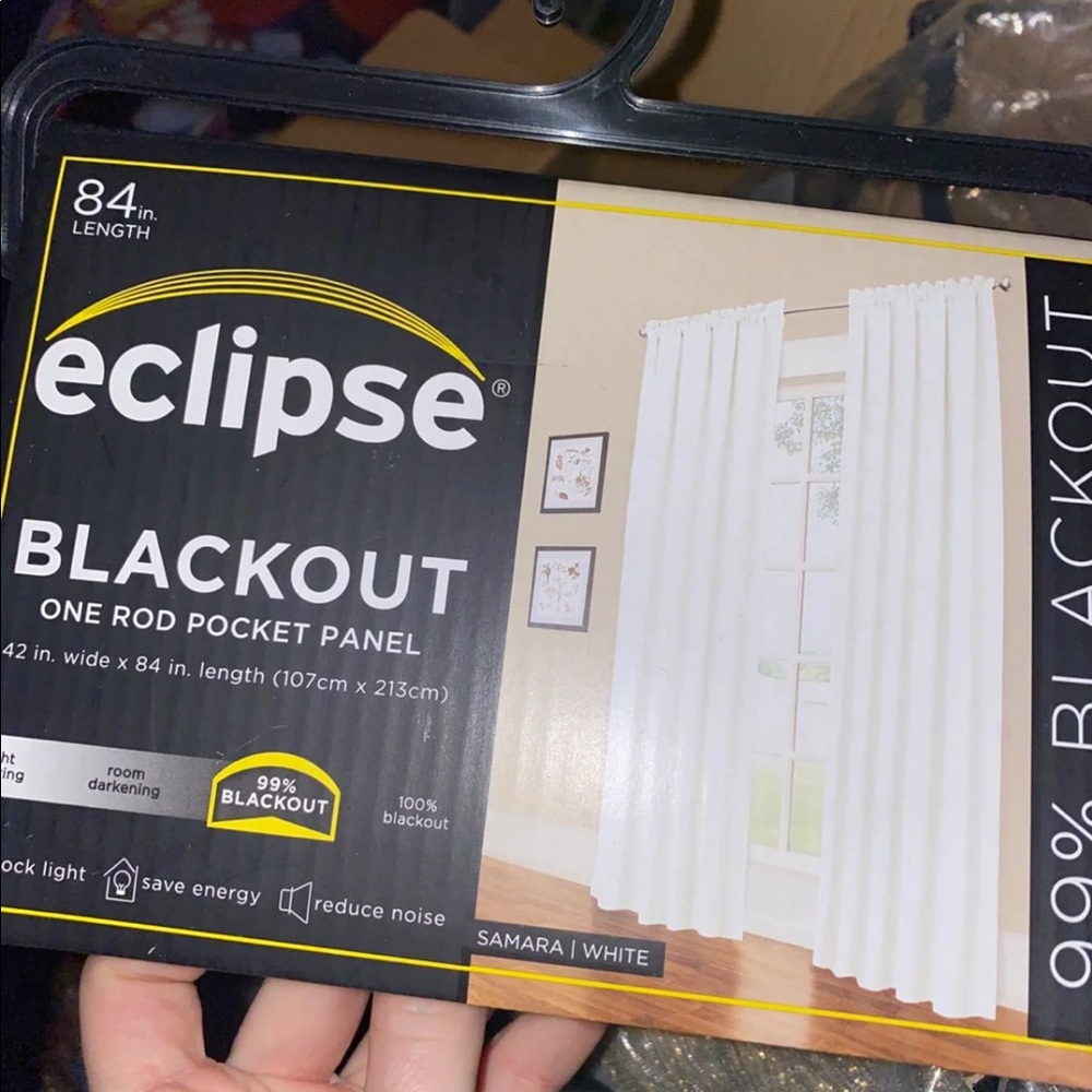 White Eclipse Blackout Curtains 84in.